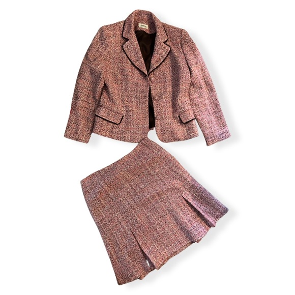 Neumann Marcus exclusive pink tweed set - Picture 1 of 3